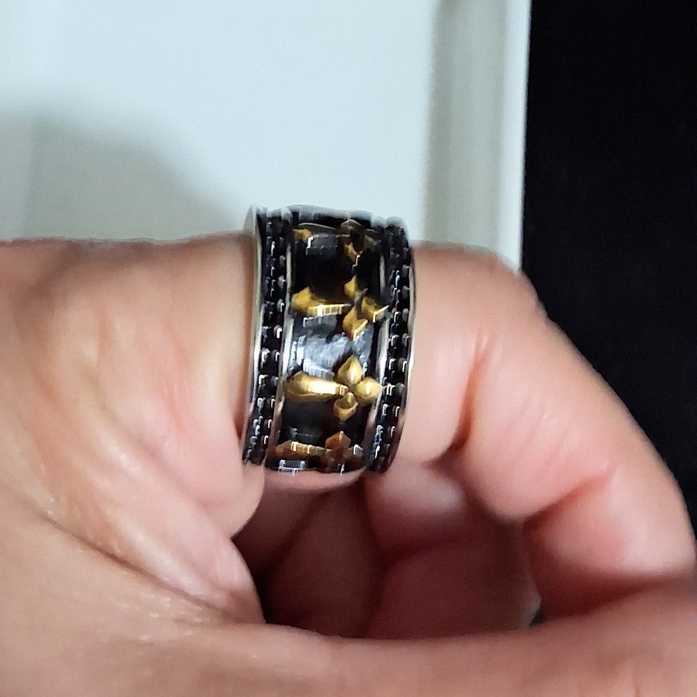 GOTHIC CROSS RING STAINLESS STEEL SIZE 9 - Picture 3 of 5